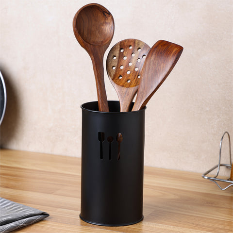 Dudki Stainless Steel Cutlery Holder (Black)