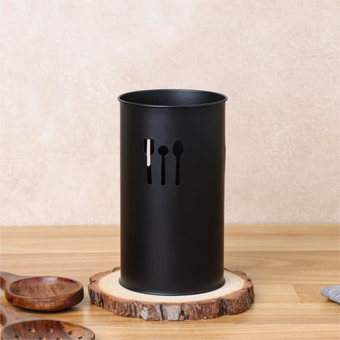 Dudki Stainless Steel Cutlery Holder (Black)