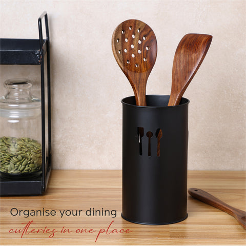 Dudki Stainless Steel Cutlery Holder (Black)