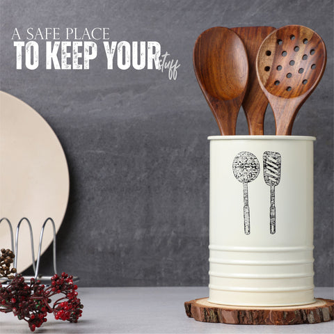 Dudki Stainless Steel Cutlery Holder ( Ivory)