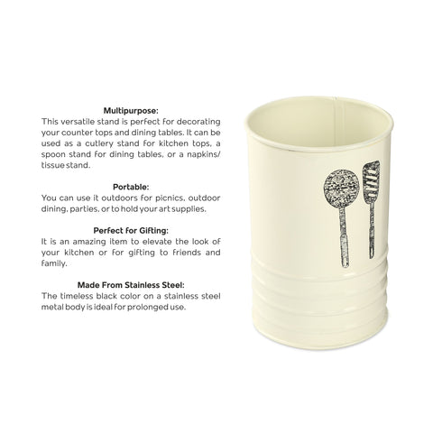 Dudki Stainless Steel Cutlery Holder ( Ivory)