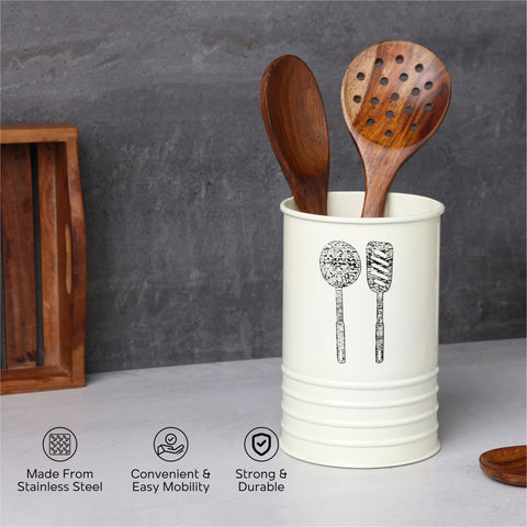 Dudki Stainless Steel Cutlery Holder ( Ivory)