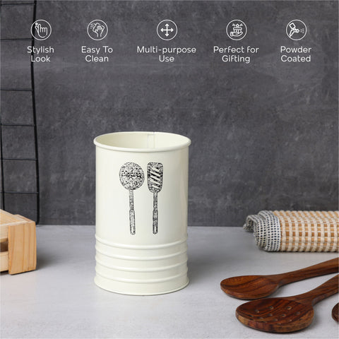Dudki Stainless Steel Cutlery Holder ( Ivory)
