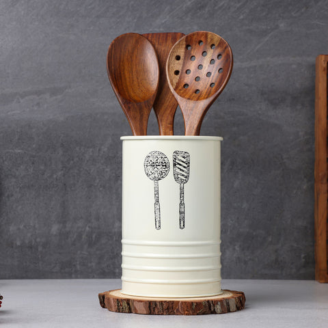 Dudki Stainless Steel Cutlery Holder ( Ivory)
